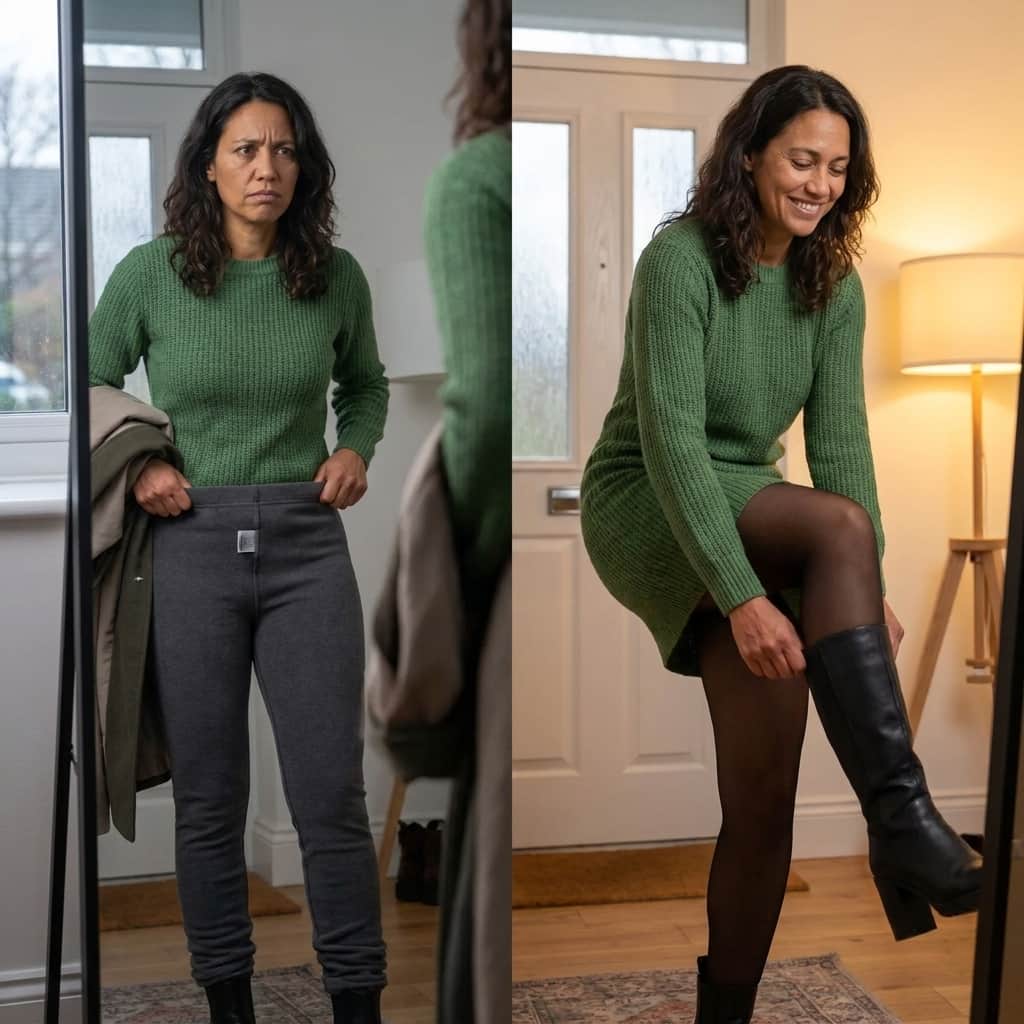 The Sheer-Tights Look, Fleece Hidden Inside (Guaranteed)