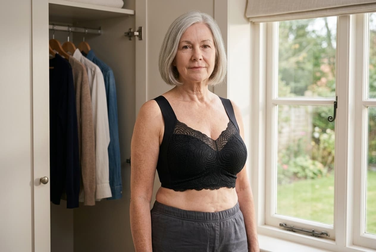 The ShapeChic Original Bra pulls on like a vest and holds like a hand