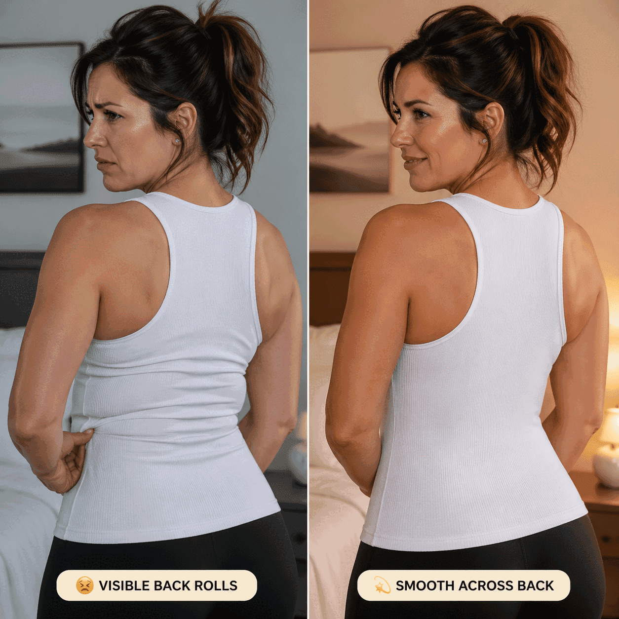 Visible back rolls vs. smooth all the way across the back